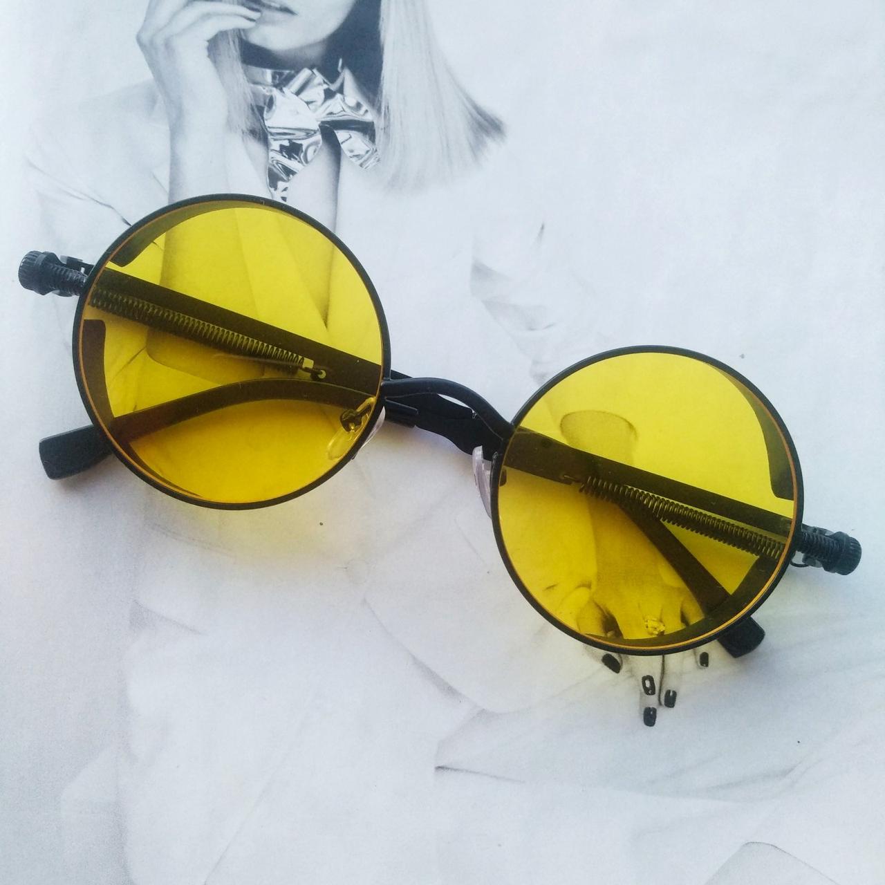 Очки круглые тишейды с шорами Желтый с черным