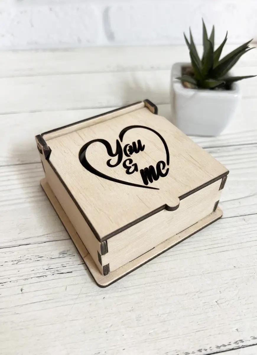 Коробка подарункова "You & Me"з фанери (К-04)