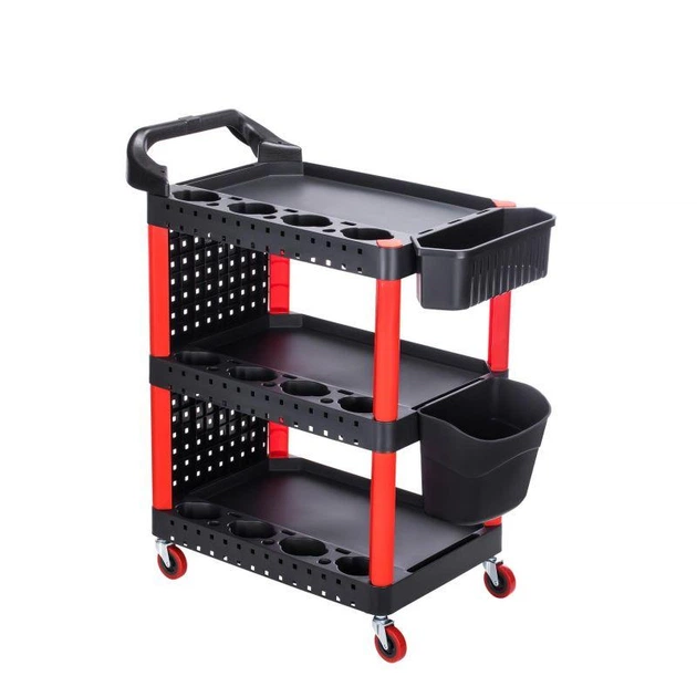 Тележка для инструмента многофункциональная Kraft&Dele KD1076 с 3 полками и 2 навесными ящиками 98x51x108,5 см пластиковая Черный (35569911)