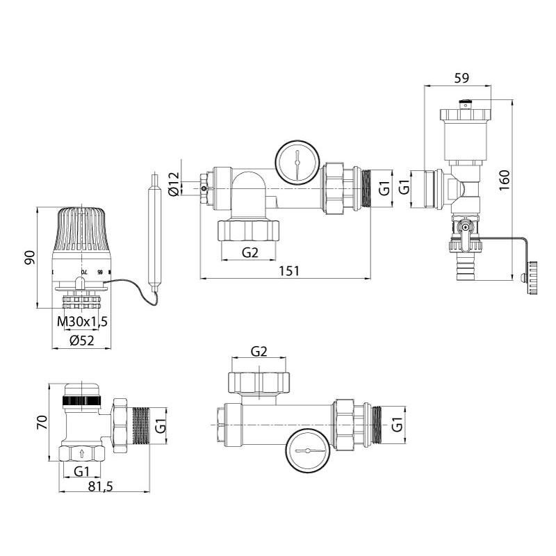 Узел смесительный угловой KOER KR.1022L2-1" без насоса (KR2913) - фото 3