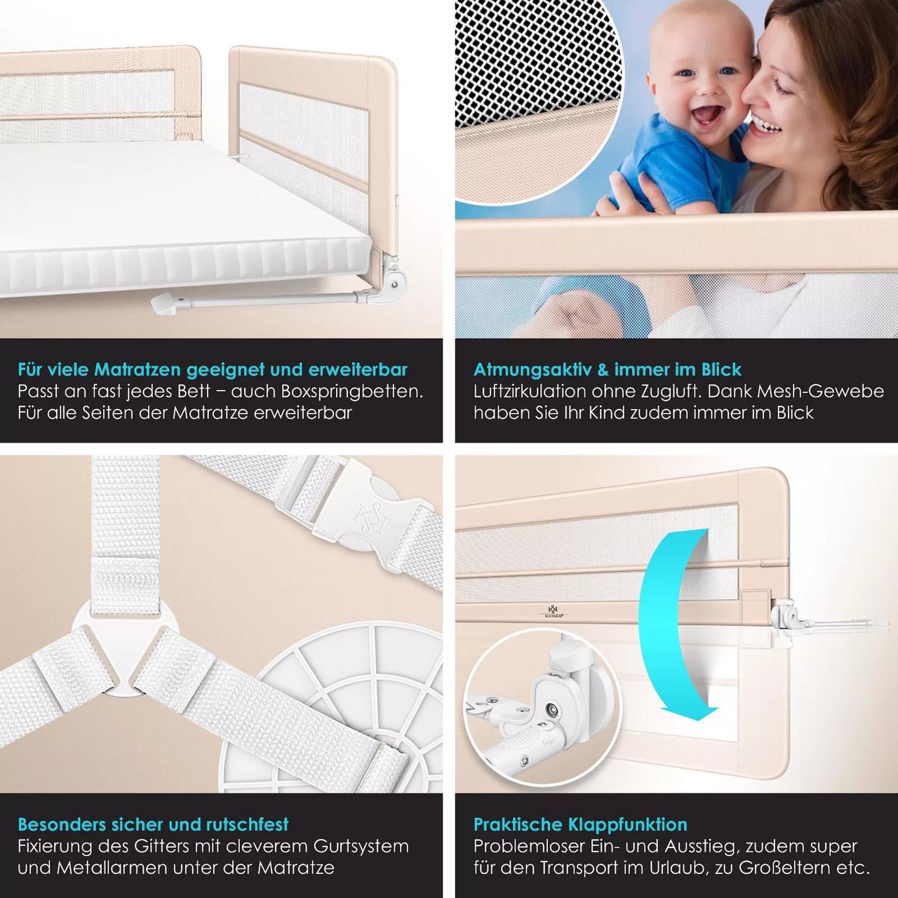 Огородження дитячого ліжка KESSER 180 см Бежевий - фото 8