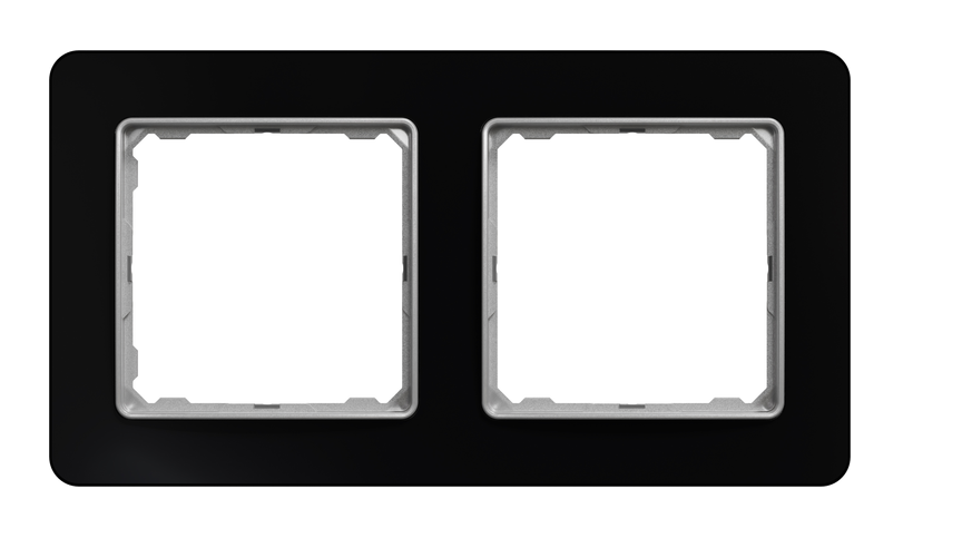 Рамка подвійна Schneider Electric Sedna Elements Чорний скло (29674994)