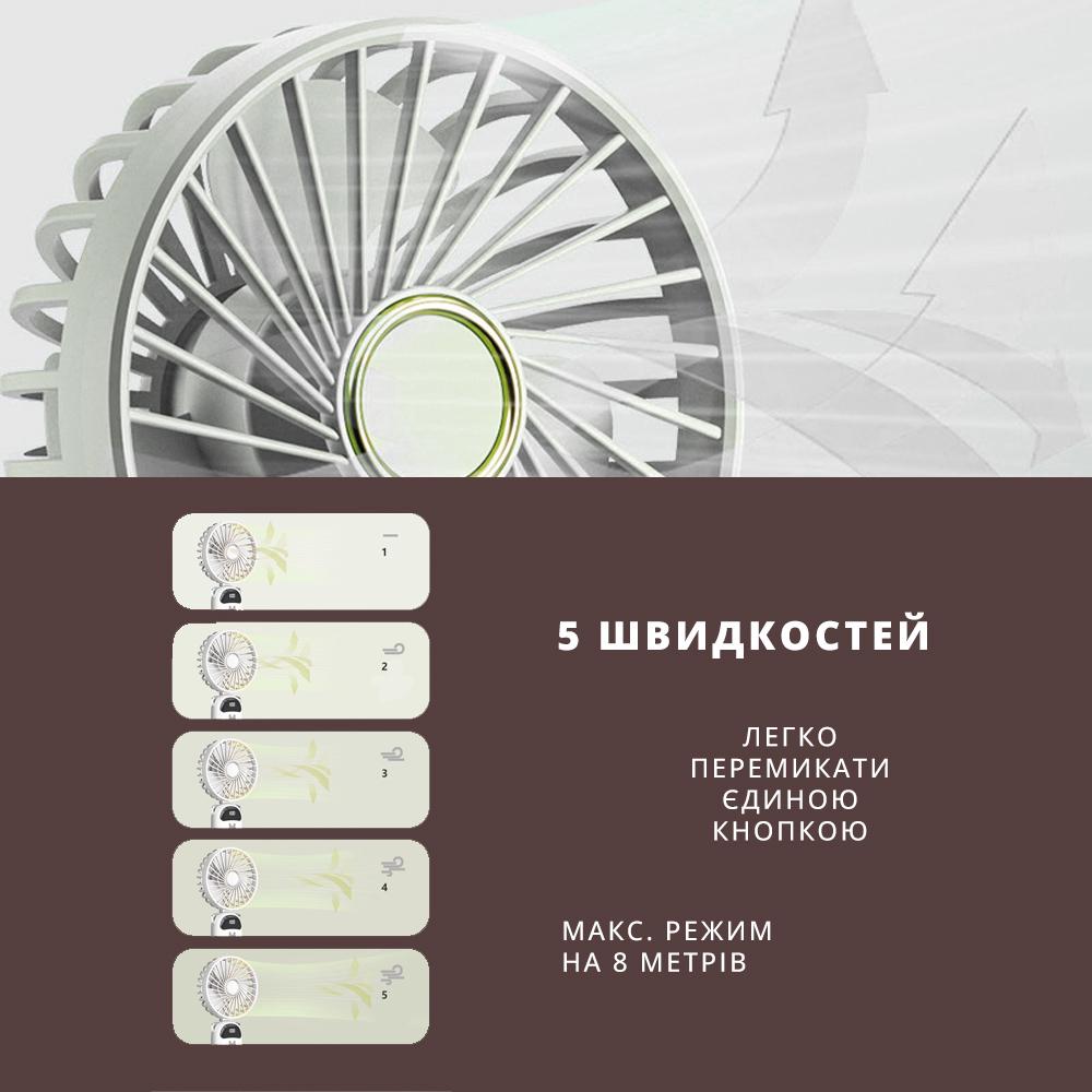 Вентилятор мини-аккумуляторный Handy Mini Fan ручной/нашейный/карманный Белый (VNTLTR-WHT-0856) - фото 2 Вентилятор мини-аккумуляторный Handy Mini Fan ручной/нашейный/карманный Белый (VNTLTR-WHT-0856) - фото 2