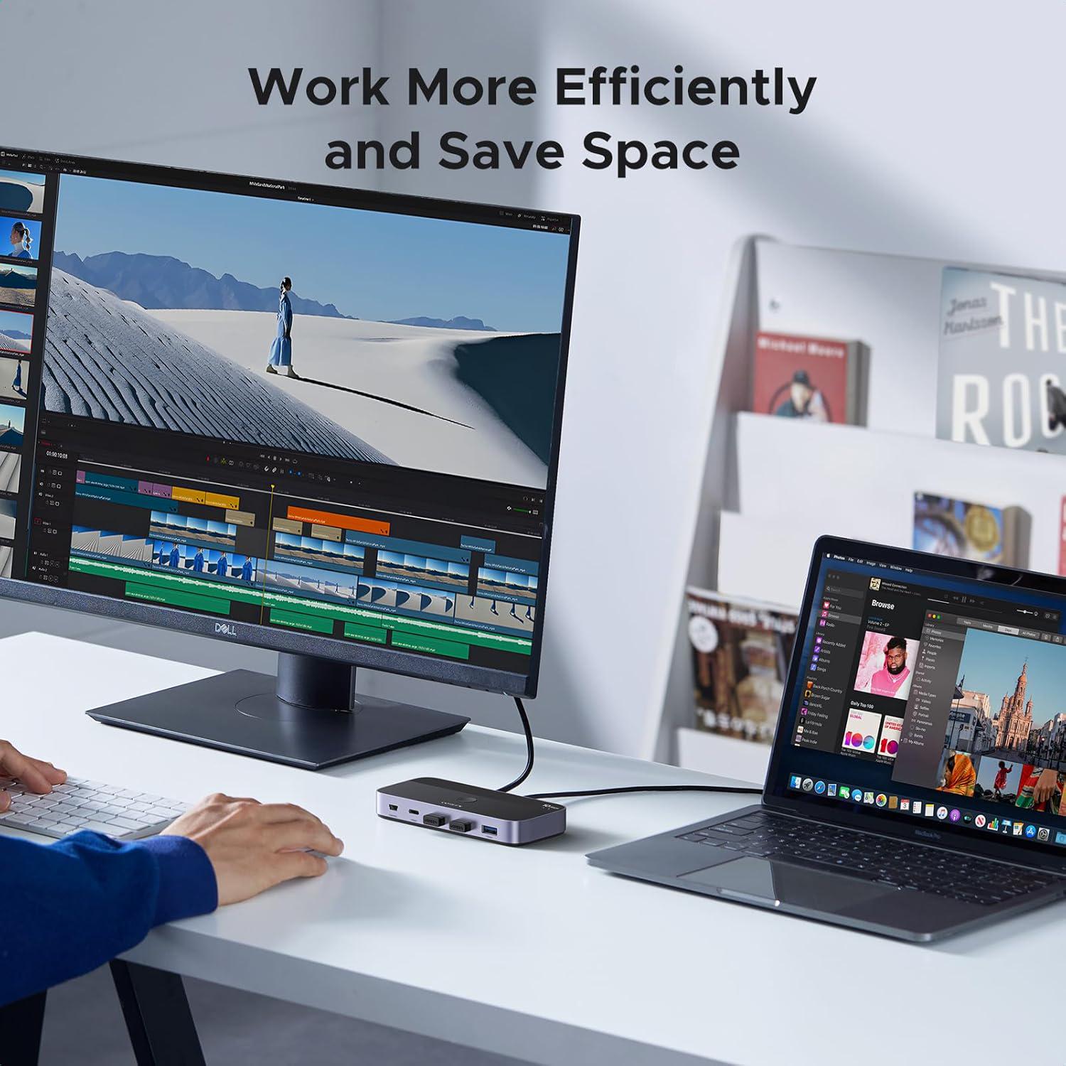 Переключатель Ugreen USB 2x4 USB 3.2 10 гбит/с Черный (29657142) - фото 4