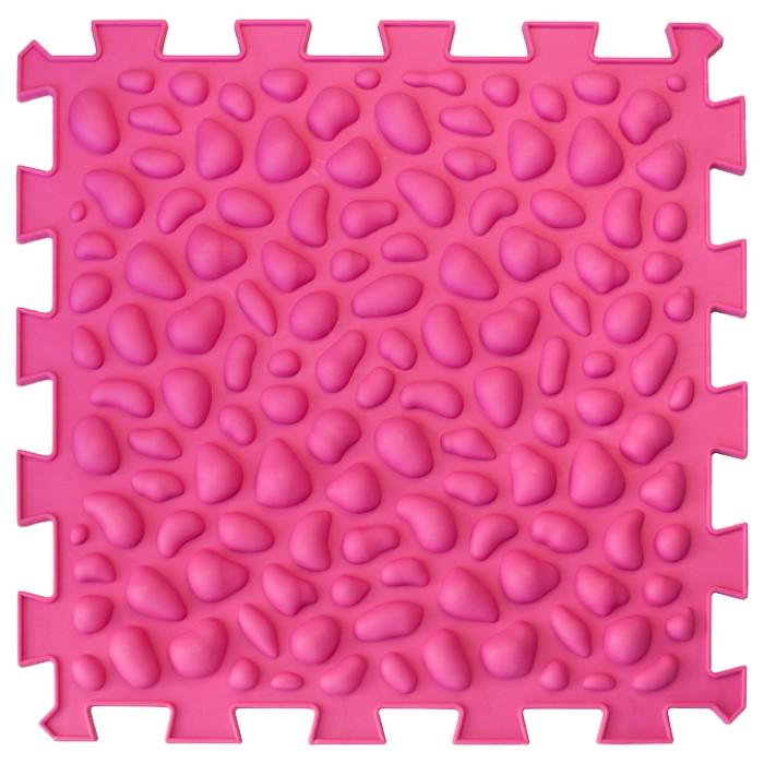 Коврик массажный пазл галька Малиновый