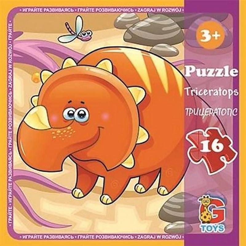 Пазлы детские картонные G-Toys Динозавры 16 эл. (IP-177-P-780)