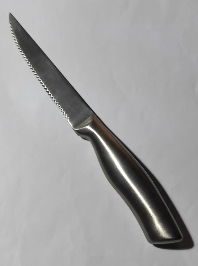 Нож цельный стальной кухонный с зубчиками для мяса 22,5 см (K7-189-1621)