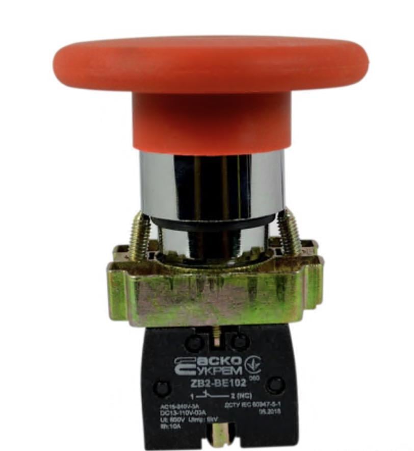 Кнопка Стоп АСКО-УКРЕМ XB2-BR42 грибок Красный (00000001812) Кнопка Стоп АСКО-УКРЕМ XB2-BR42 грибок Красный (00000001812)