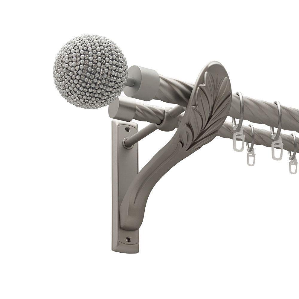 Карниз Orvit Карера двухрядный скрученный 25/19 мм 300 см Сатин (00-00021902)