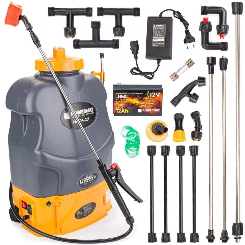 Обприскувач акумуляторний Powermat PM-OA-20T 2596853899 20 л 12 15 А/год (2596853899)