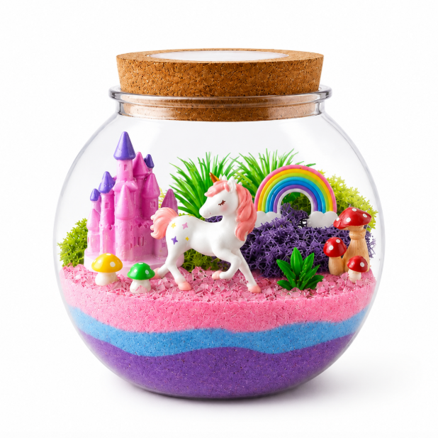 Набор для создания террариума Unicorn Детский ночник с LED-подсветкой 13 цветов и пультом Прозрачный (Unicorn)