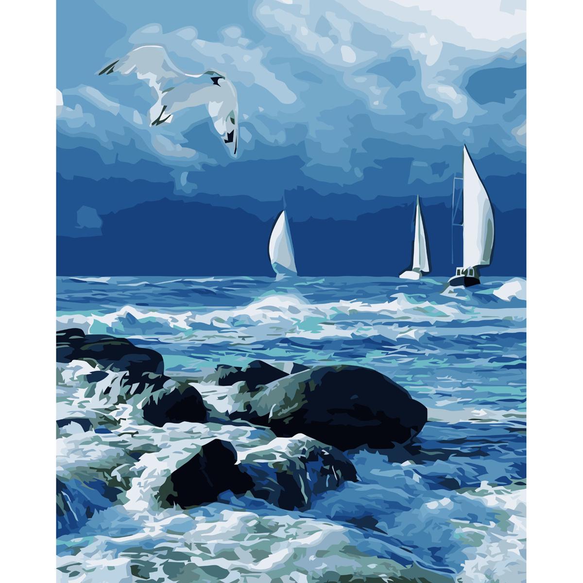 Картина по номерам Strateg Парусники на море 40x50 см (VA-3625)