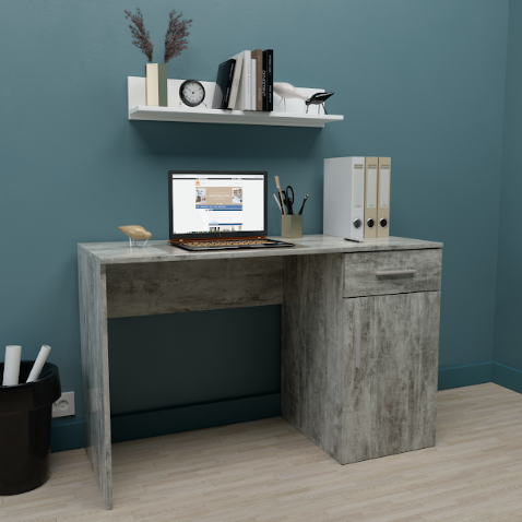 Компьютерный стол с ящиком 1200х500x760 мм Бетон (ST-03) - фото 1