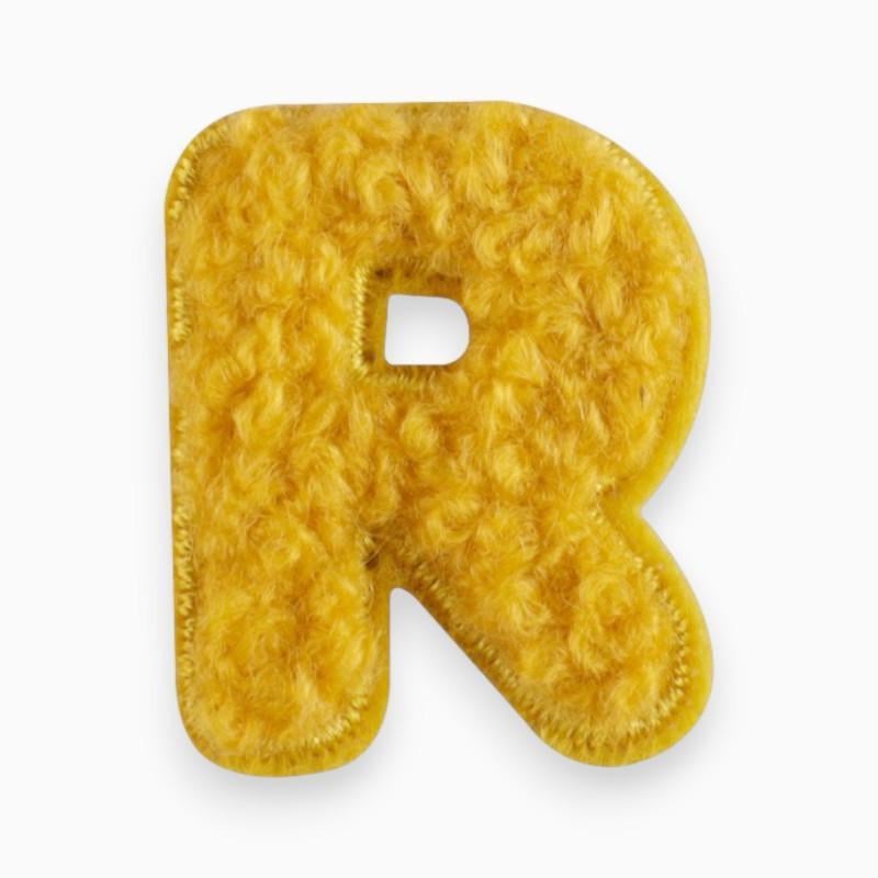 Термоаппликация буква "R" плюшевая 2,4х2 см 1 шт. Желтый (АК2420б04)