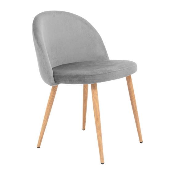 Стул FSolutions Robbi ножки имитация дерева Серый велюр