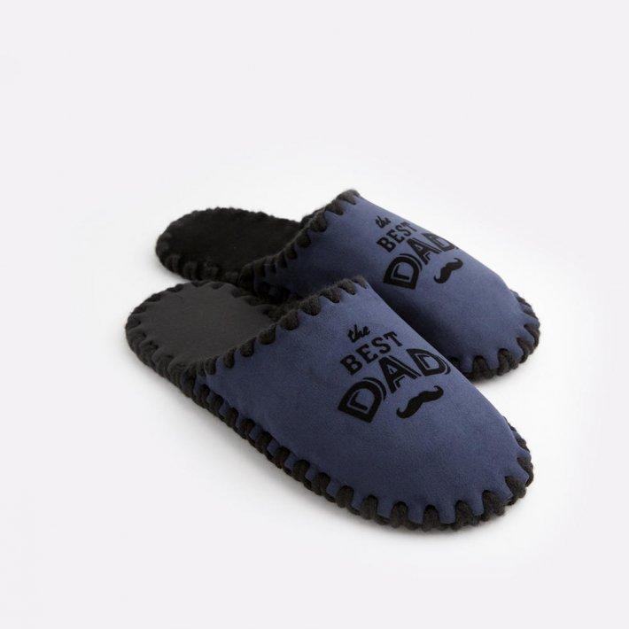 Тапки домашние мужские Family The Best dad закрытые р. 42/43 Синий (359445)