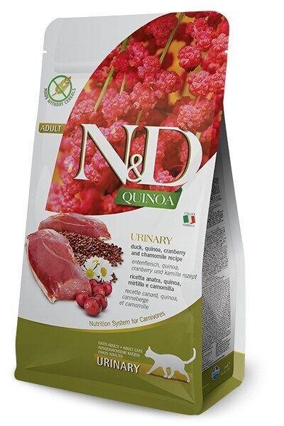 Корм для кошек взрослых Фарміна N&D QUINOA URINARY DUCK & CRANBERRY профилактика мочекаменной болезни беззерновой 1,5 кг (35820)