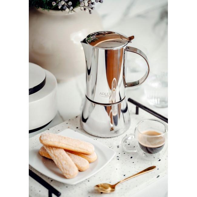 Гейзерная кофеварка 620 мл Adler AD 4417 Steel (19097234) - фото 7 Гейзерная кофеварка 620 мл Adler AD 4417 Steel (19097234) - фото 7