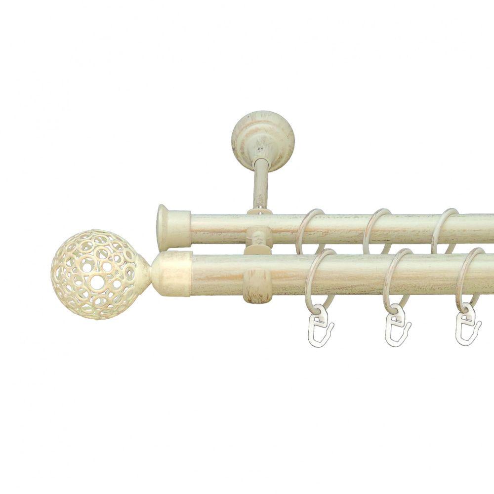 Карниз Orvit Савона металевий дворядний відкритий гладка труба кільце металеве 25/19 мм 300 см Біле Золото (6951206) - фото 1 Карниз Orvit Савона металевий дворядний відкритий гладка труба кільце металеве 25/19 мм 300 см Біле Золото (6951206) - фото 1