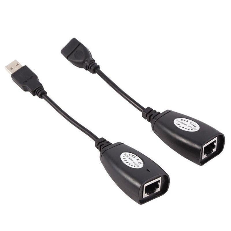 Кабель-удлинитель SUNROZ USB-RJ45 LAN Ethernet до 45 м 2 шт. (A48592)