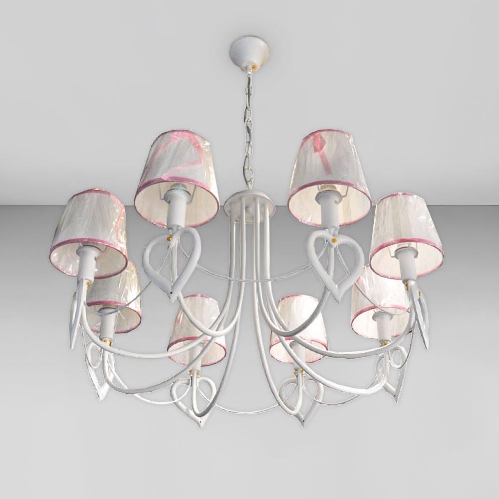 Люстра подвесная с абажуром Light House SRS-18490/8 Белый