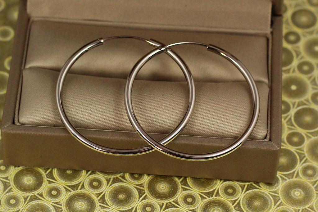 Серьги кольца Xuping Jewelry 4 см Серебристый (2098037601)