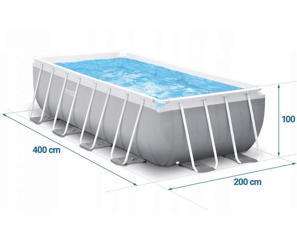Бассейн каркасный прямоугольный Intex лестница/фильтрация 6836 л 400х200х100 см - фото 2 Бассейн каркасный прямоугольный Intex лестница/фильтрация 6836 л 400х200х100 см - фото 2
