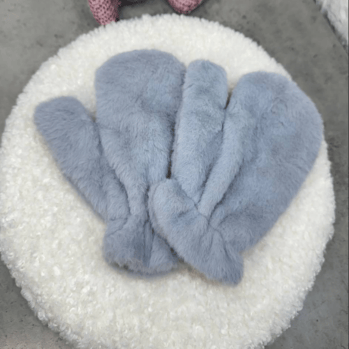 Перчатки женские зимние теплые меховые One size Серый (30111731)