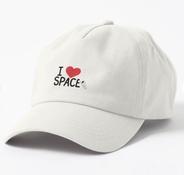 Кепка унисекс Malfini с принтом "I love space" Белый (ПН229К-2)