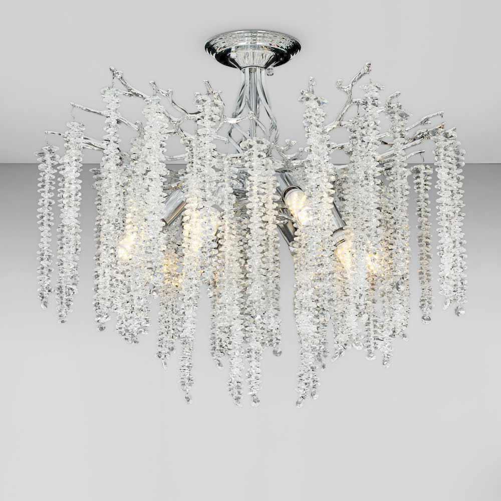 Люстра стельова кришталева грона Light House SRS-19777-600 CH Хром