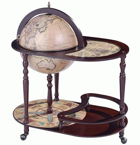 Глобус бар со столиком Гранд Презент 42004N Зодиак сфера 42 см Кремовый/Коричневый (14267)