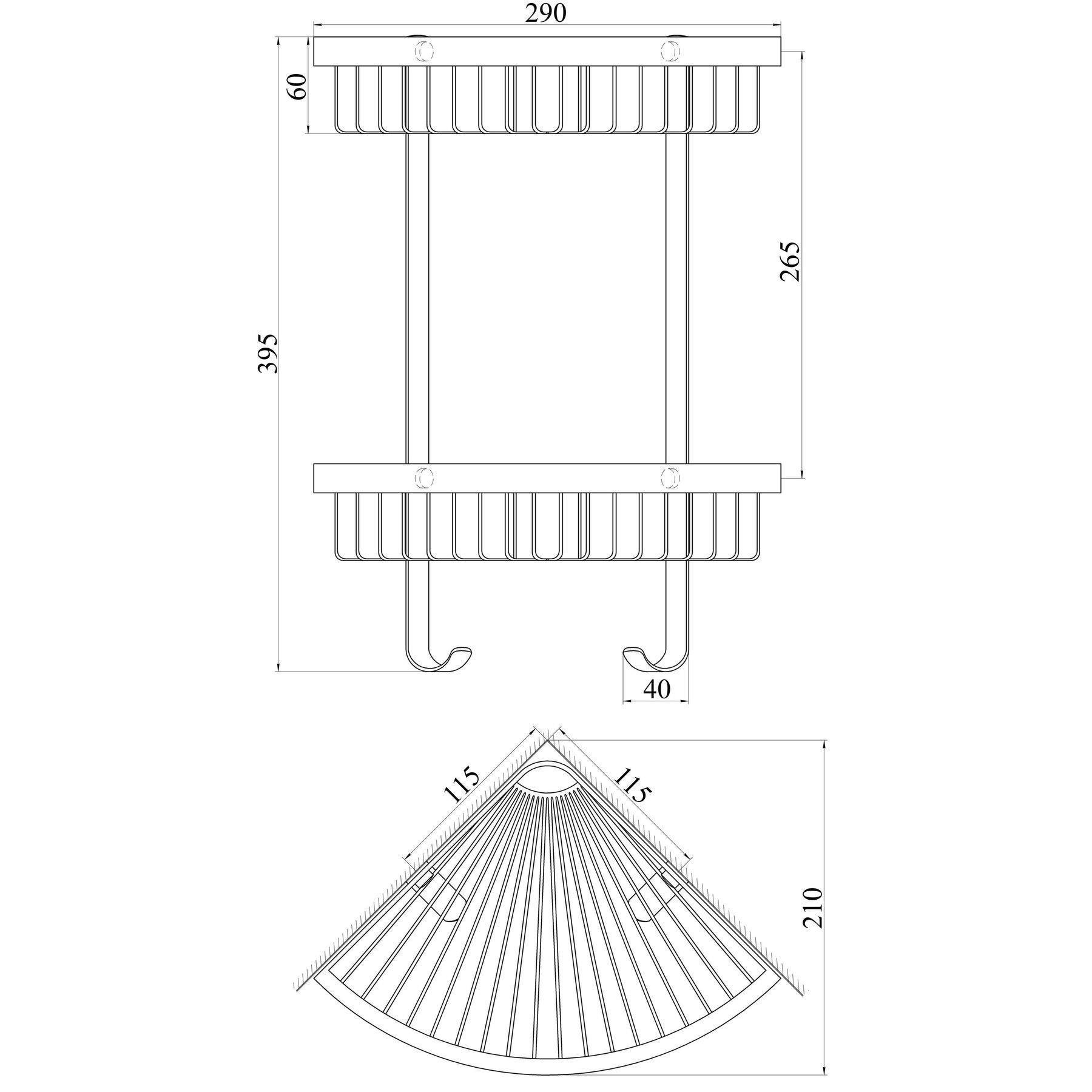 Полочка угловая двойная TOPAZ 4115-2 (40009) - фото 3 Полочка угловая двойная TOPAZ 4115-2 (40009) - фото 3