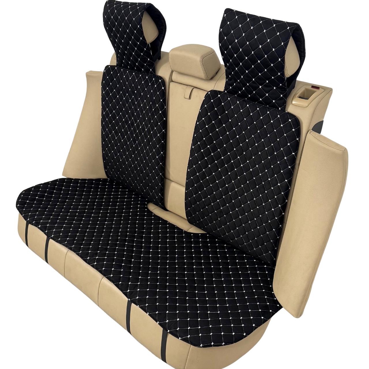 Накидка-чехол на заднее сиденье из алькантары Runa с подголовником Черный (343-3-N)