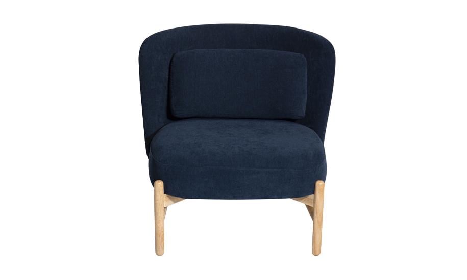 Кресло Вуди массив дерева сиденье ткань 830x820x790 мм Синий - фото 3