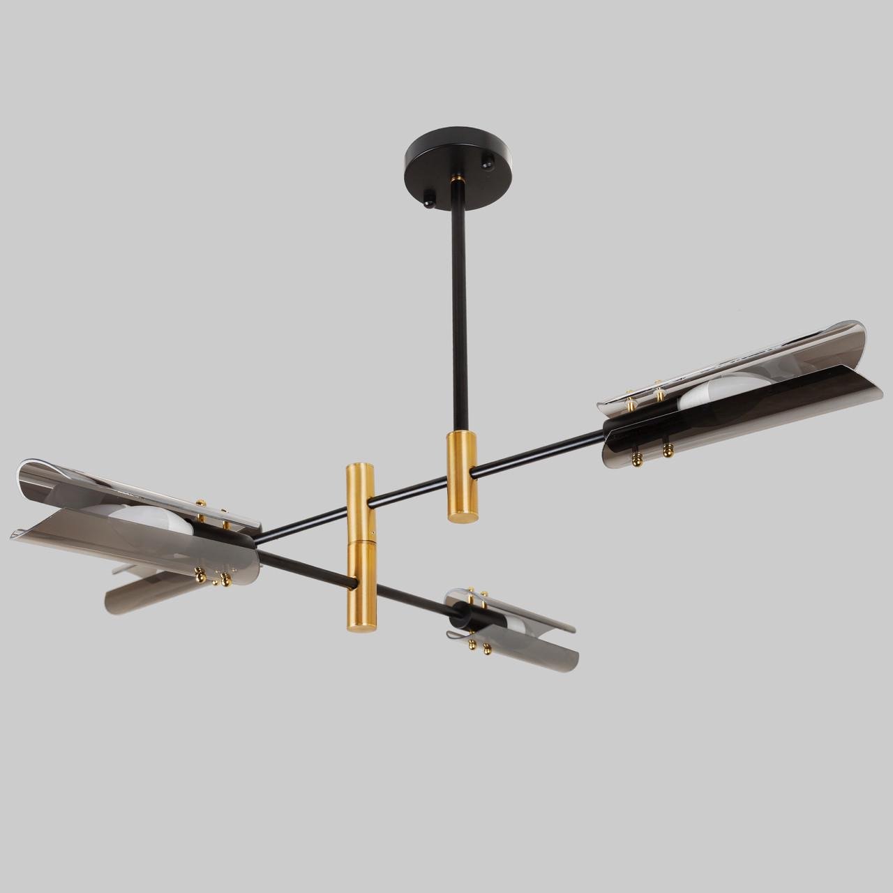 Люстра на 4 лампи Чорний (61-V1012-4 BK)