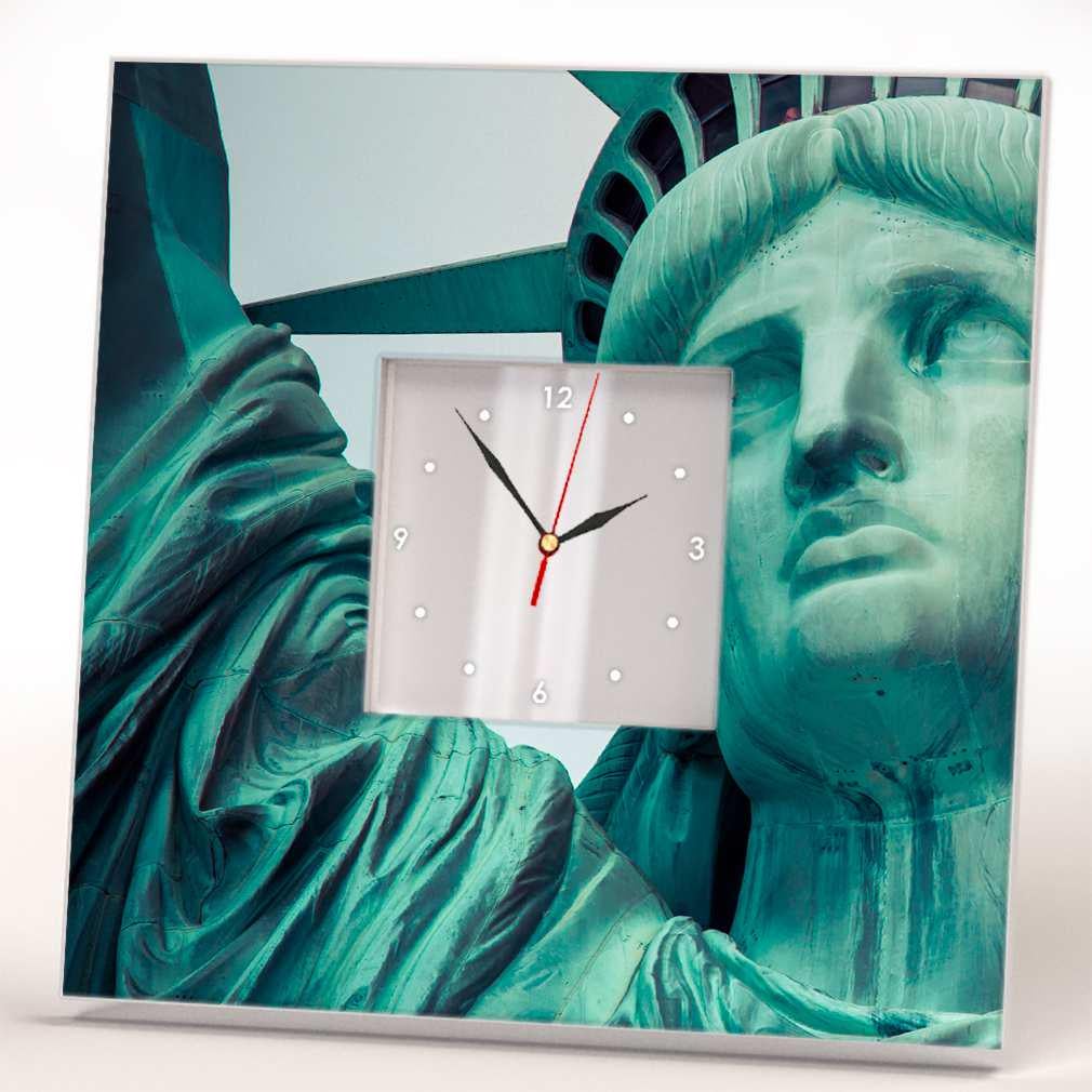 Годинник настінний авторський WonderCloud статуя свободи 260x260 мм (C03707)