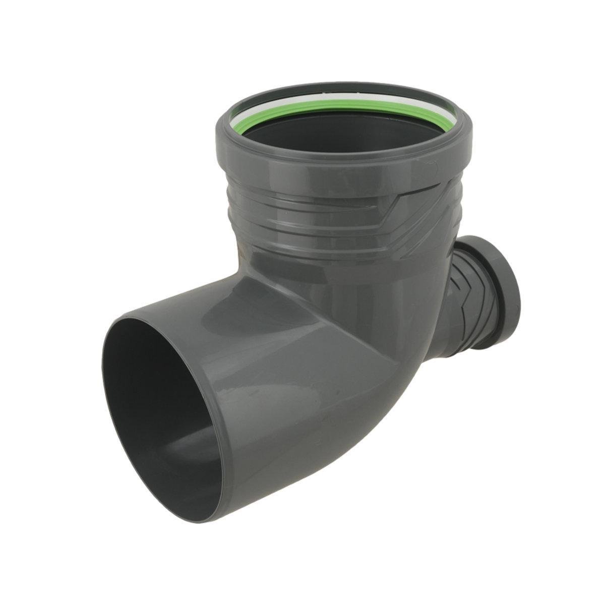 Колено канализационное ASG HTR 180° с отводом вверх 110x50x90 мм (SW-92891)