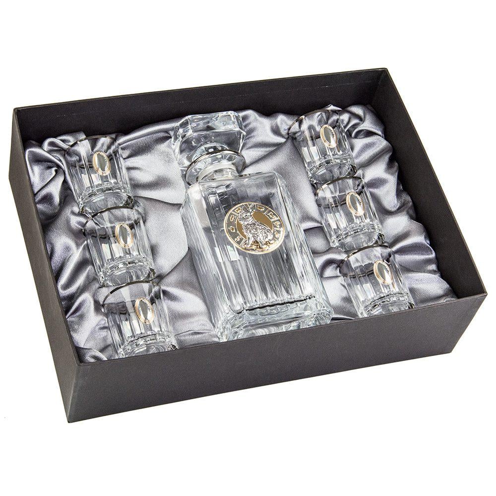 Набор для водки Boss Crystal Rabbit с платиновыми/золотыми/серебряными накладками (BCR7KR23PL)