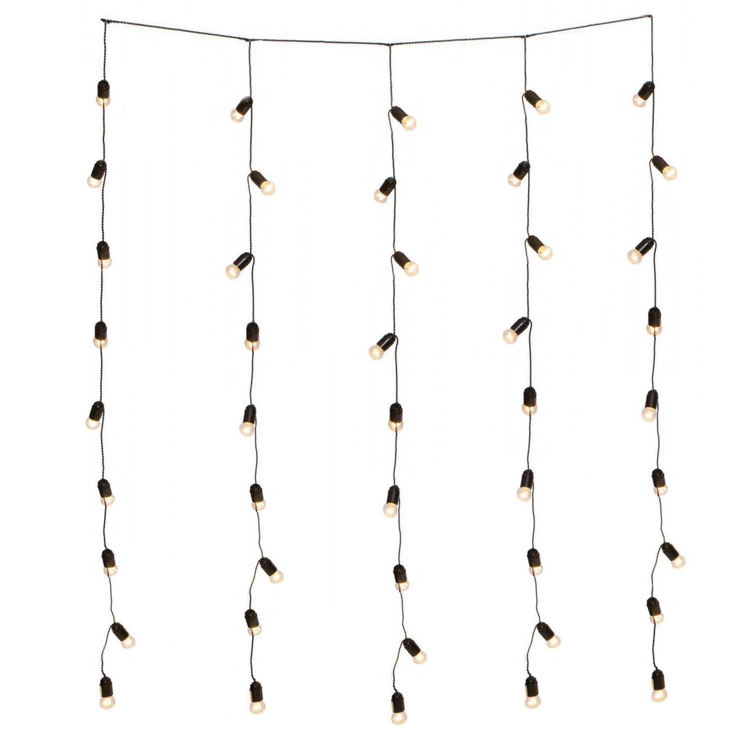 Ретро гирлянда занавес 2х3 м 5 струн 45 патронов Черный