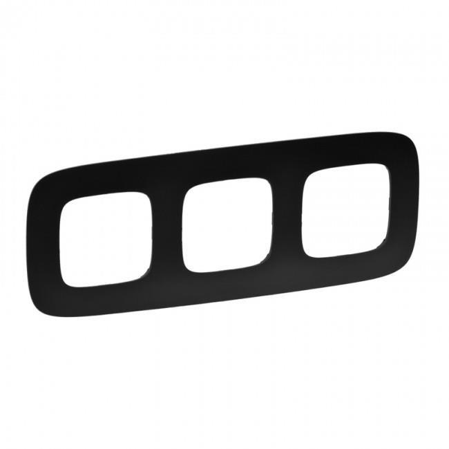 Рамка Legrand Valena Allure пластик 3 поста 8,7х23 см Черный матовый (754403)