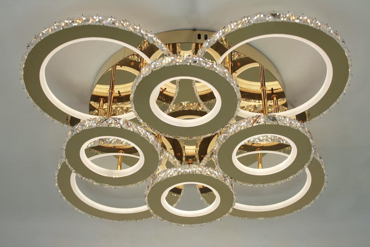 Люстра SVLIGHT LED 2872/4 4 золото 328W 2.4G 3000-6000K светодиодная хрустальная с пультом