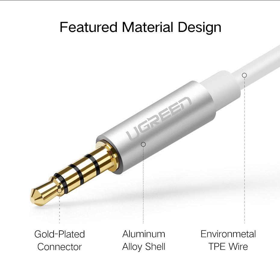 Розгалужувач для навушників та мікрофона Ugreen CTIA UG-30619 Сірий - фото 4