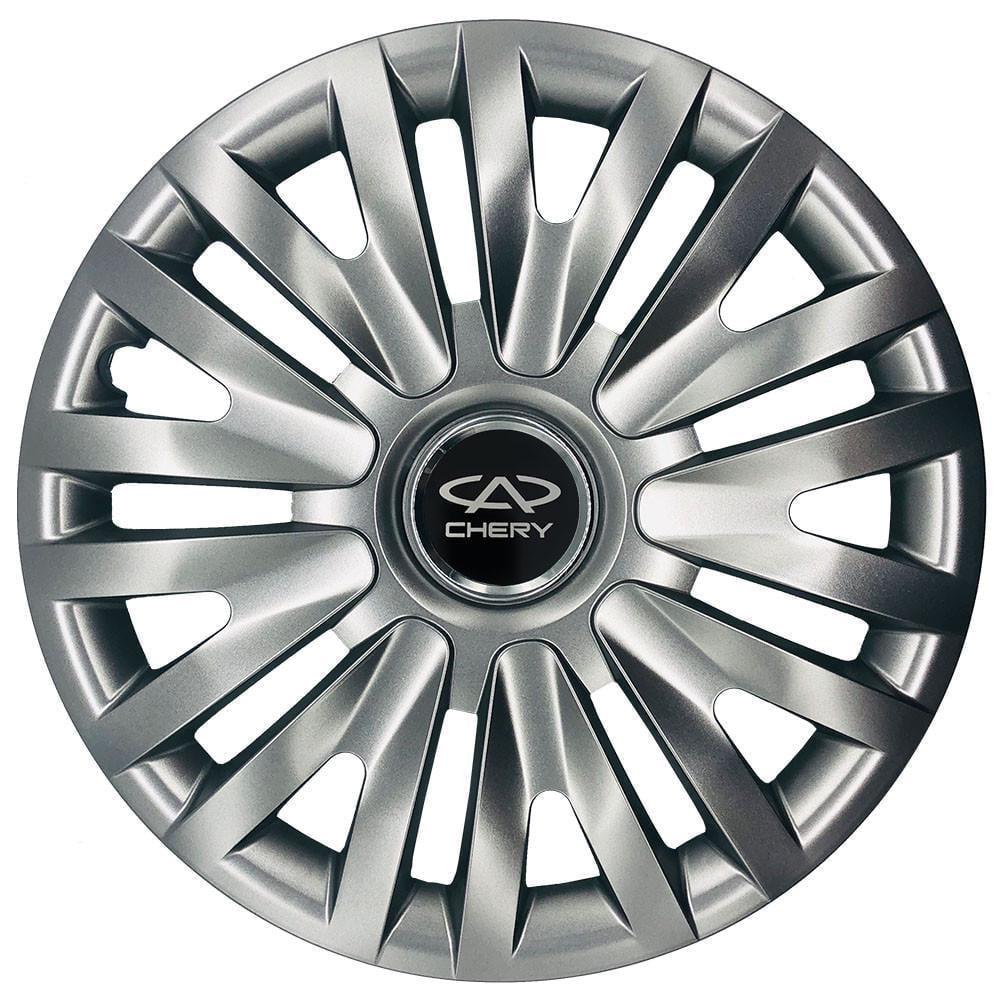 Колпаки SJS 313 с логотипом Chery R15 4 шт. Серебряный (2654558058)