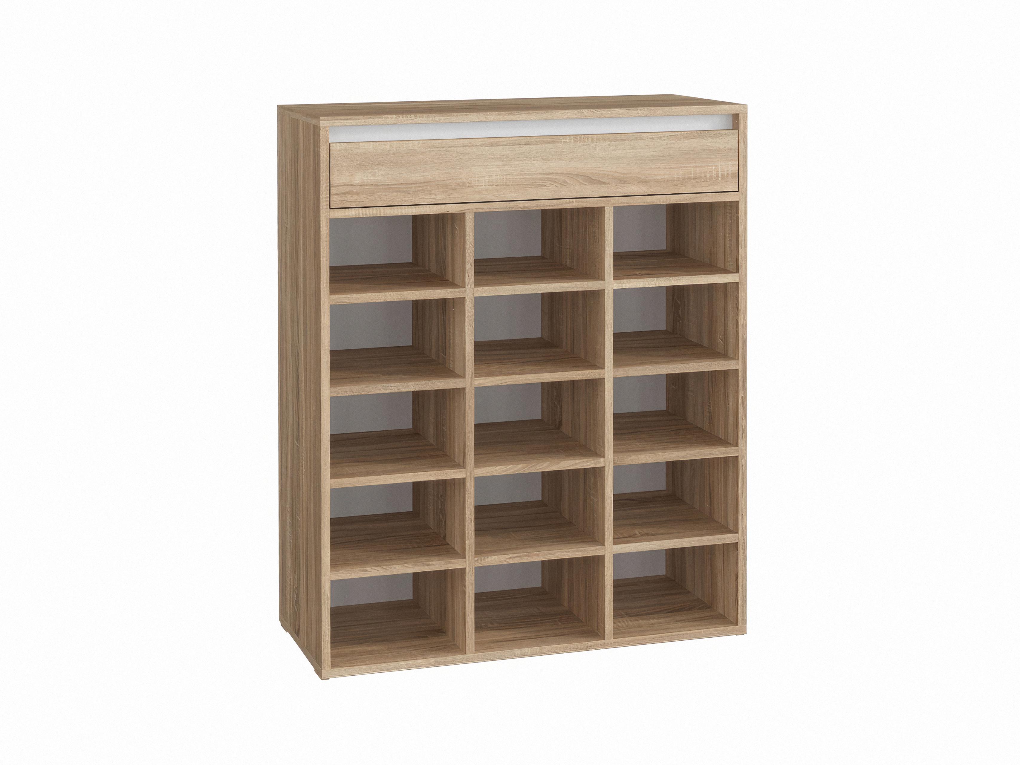 Полиця для взуття на 15 комірок зі шухлядою O-5 802х333х982 мм Дуб Сонома - фото 2