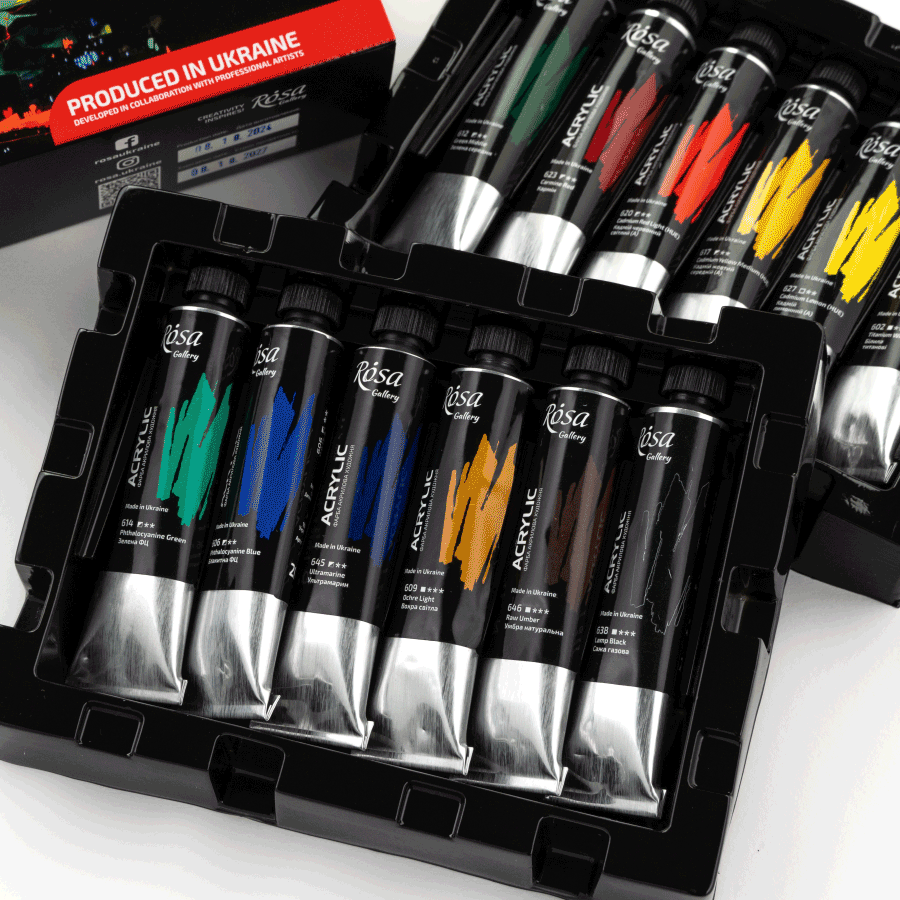 Набір акрилових фарб ROSA Gallery 9074773 12х20мл (4823098538158) - фото 2