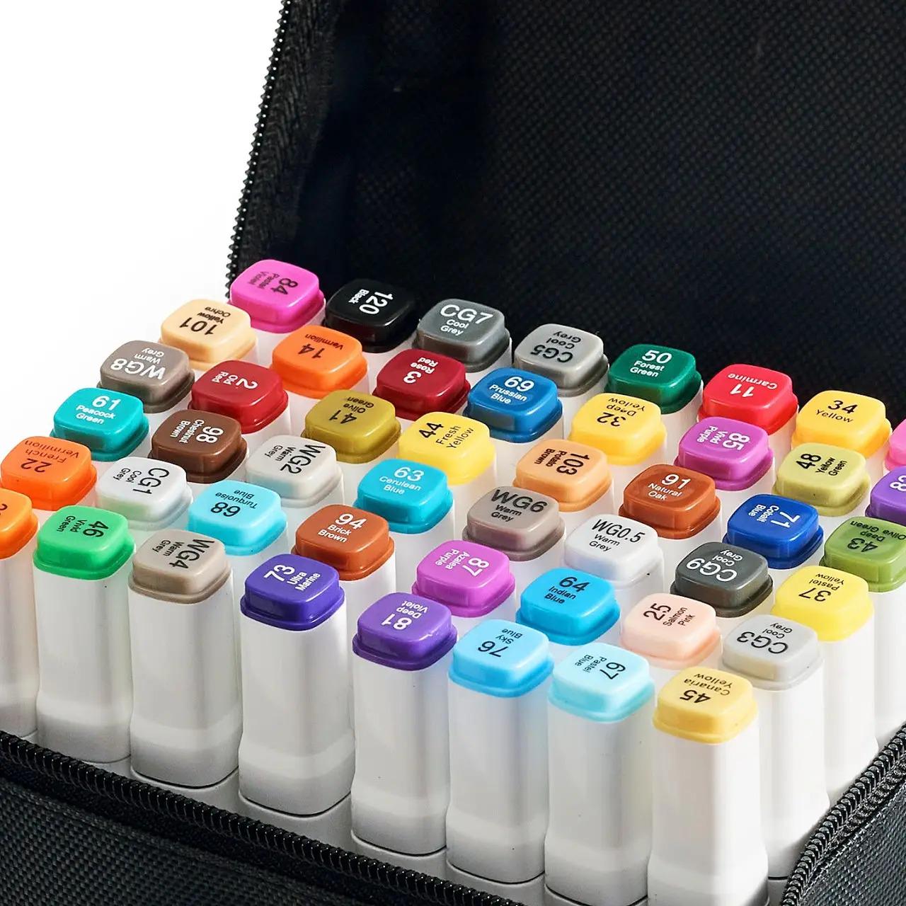 Комплект маркерів для художників Touch Smooth двосторонні 48 шт. та Підставка для маркерів Бежевий - фото 7