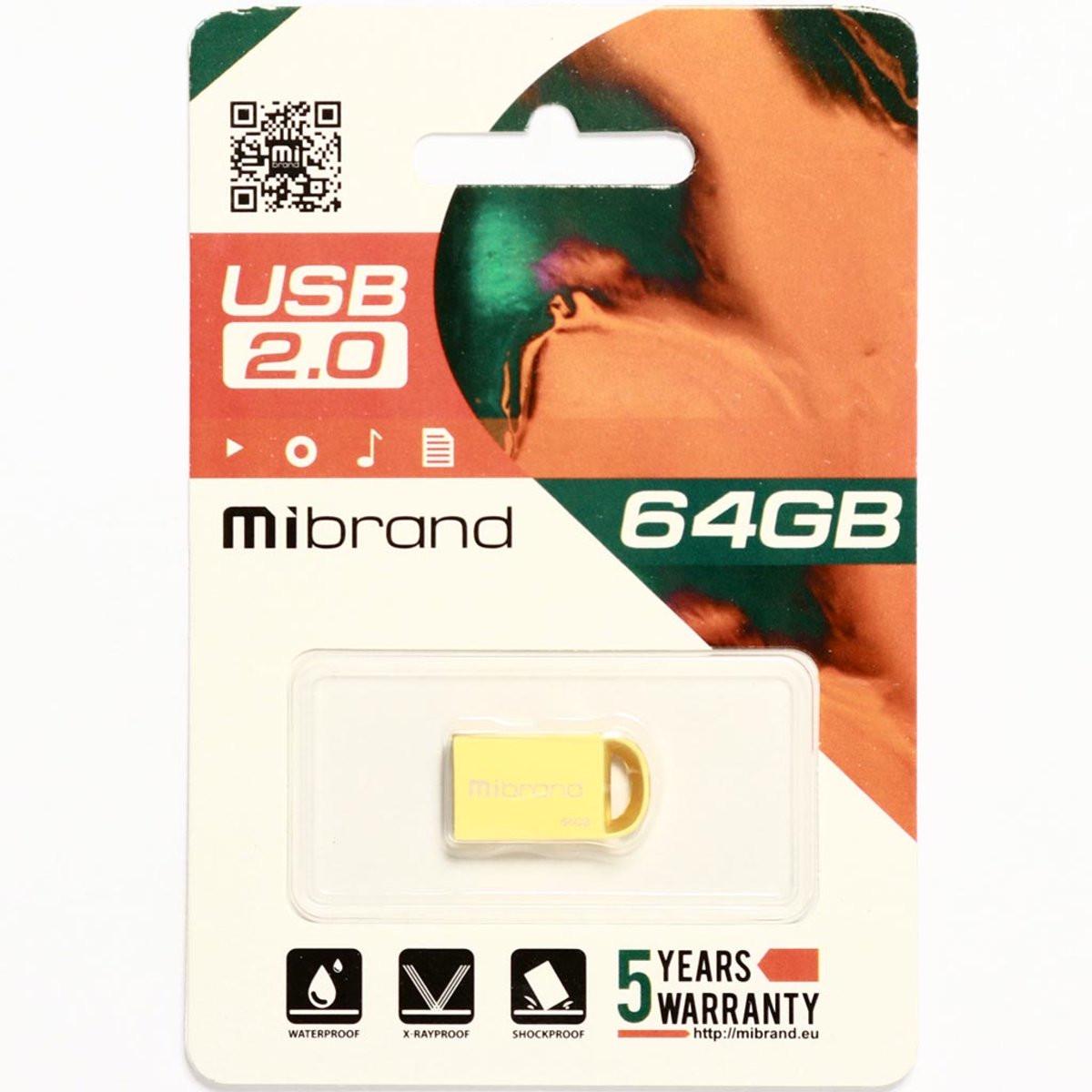 Flash Mibrand USB 2.0 Lynx 64Gb Gold (29caa1-15807) - фото 2