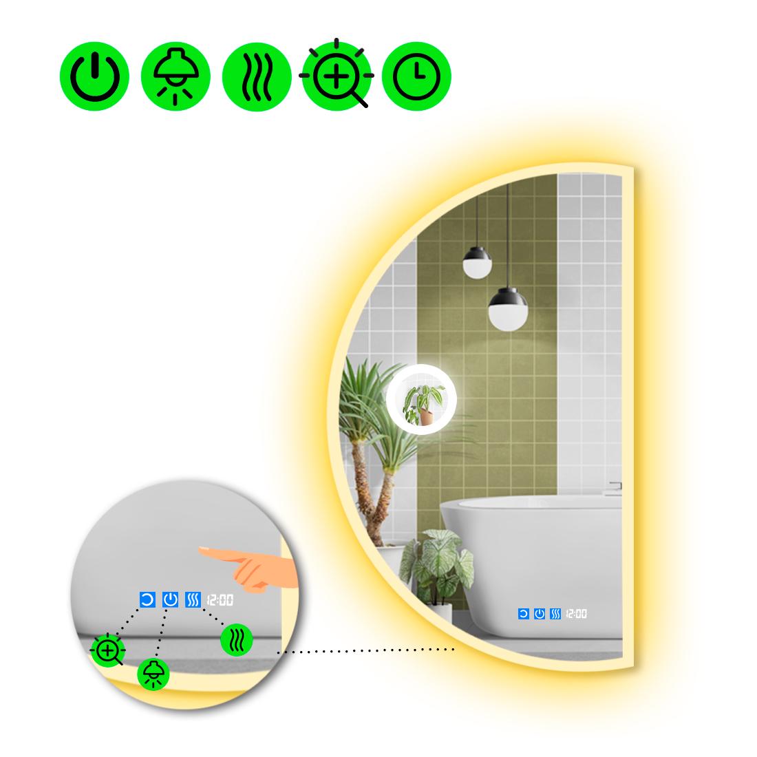 Зеркало с LED подсветкой Parette 3 с тремя сенсорами 120x60 см (8737106)