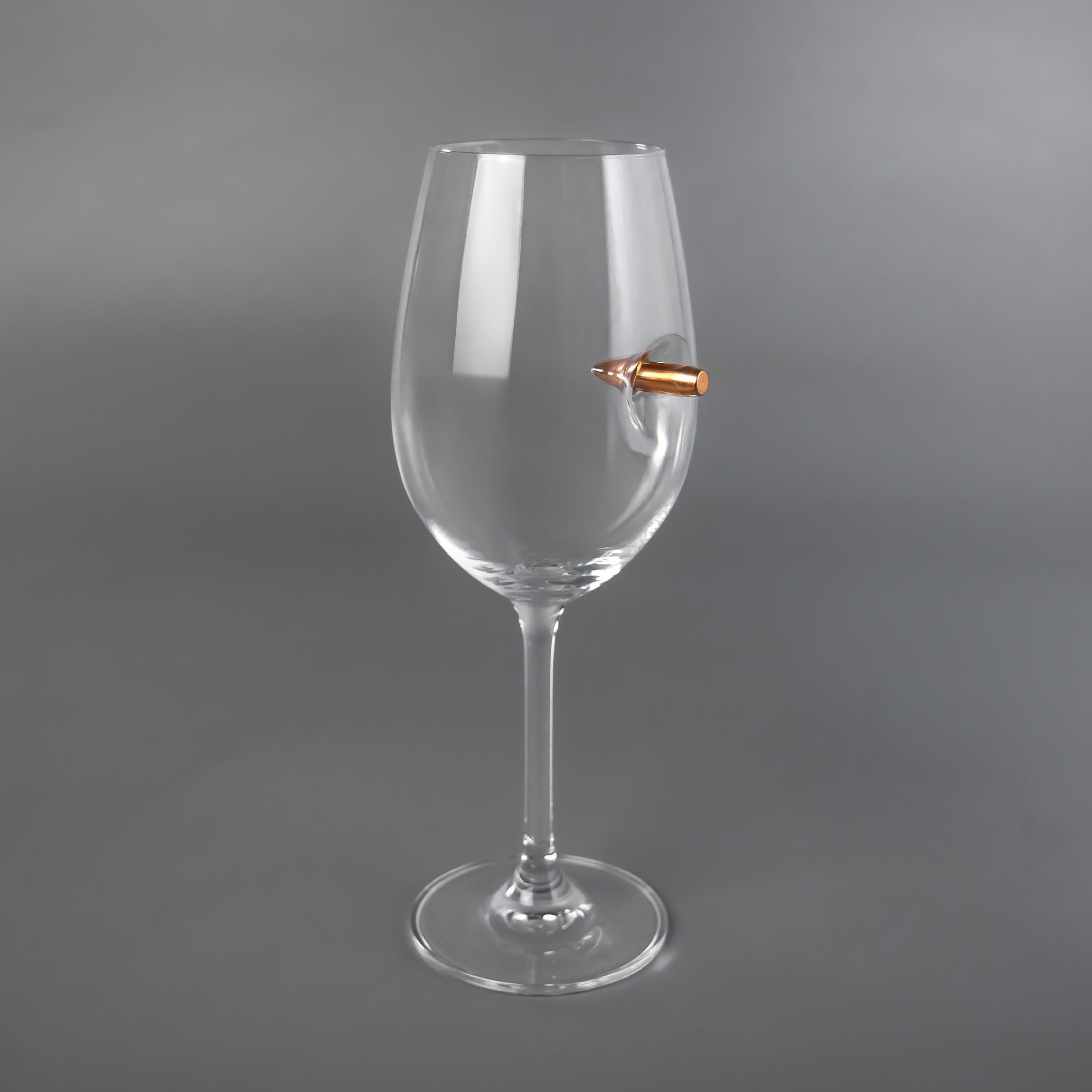 Бокал для вина VSKLO с настоящей пулей 350 мл (19483041) - фото 1 Бокал для вина VSKLO с настоящей пулей 350 мл (19483041) - фото 1