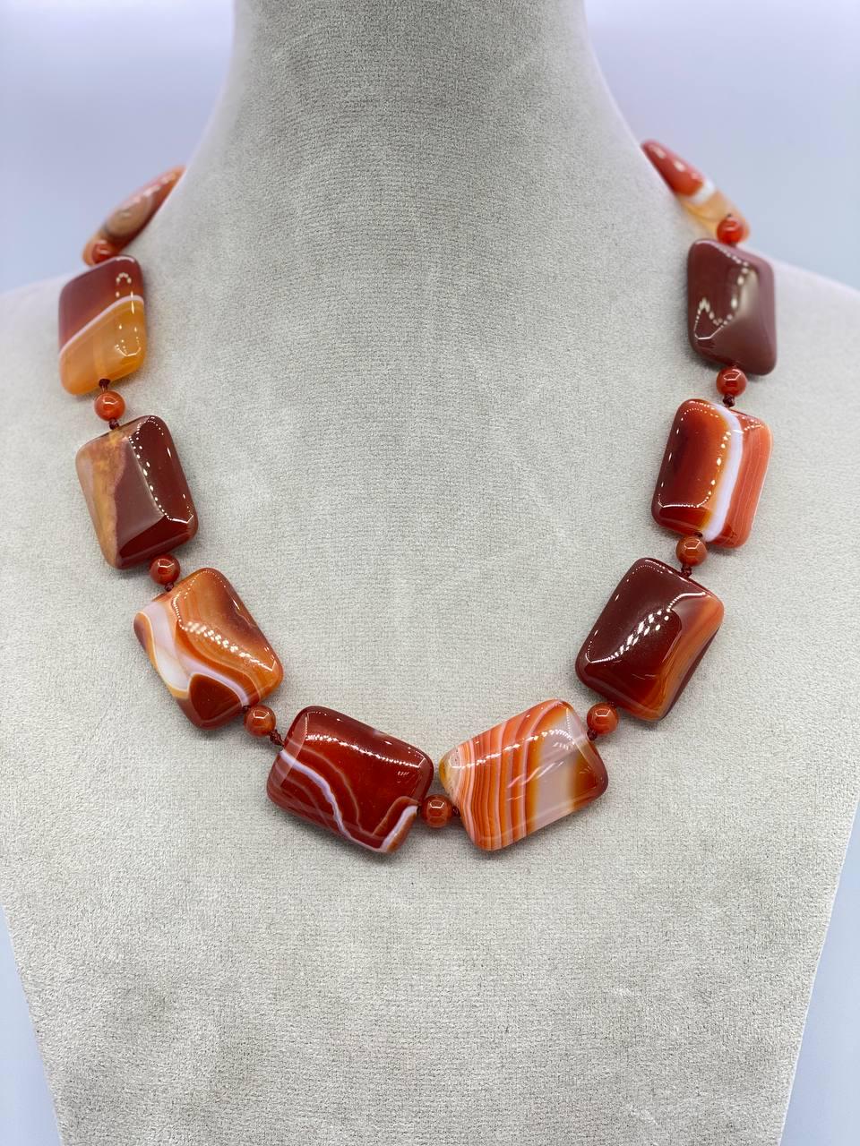 Бусы сердолик 46 см Разноцветный (9882)